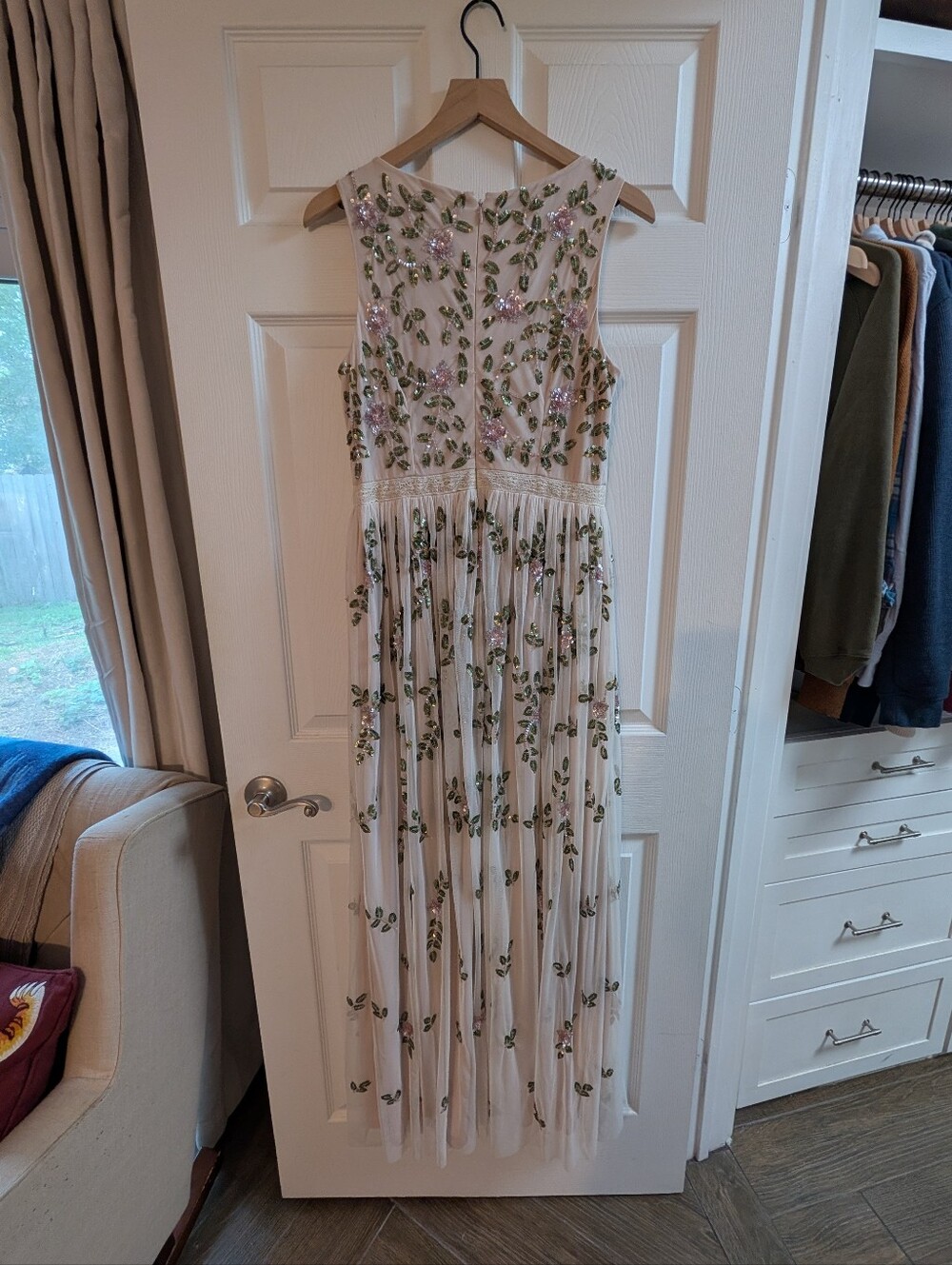 BHLDN x Adrianna Papell Samba Beaded Gown SIZE 10 - Picture 12 of 14